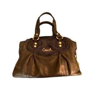 Coach New Black Leather Black Sequined Handbag - image 1